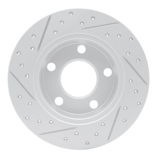 R1 99-05 Audi A6 Quattro Rear Left Drilled & Slotted Geo-Carbon Rotor