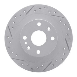 R1 90-03 Ford Escort Rear Left Drilled & Slotted Geo-Carbon Rotor