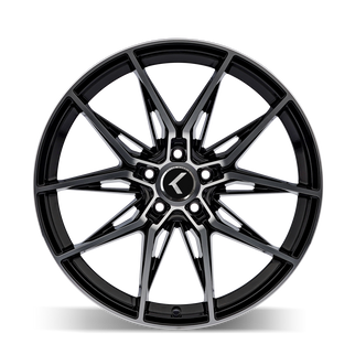 Kraze KR196 Evolve 20x9 / 5x112 BP / 35mm Offset / 66.56mm Hub Gloss Black Machined Wheel