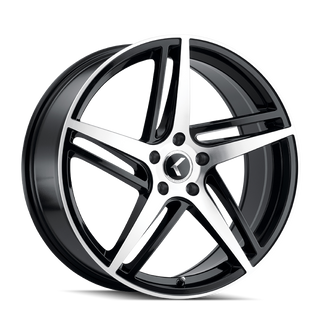 Kraze KR195 Milano 20x8.5 / 5x114.3 BP / 38mm Offset / 72.62mm Hub Gloss Black Machined Wheel