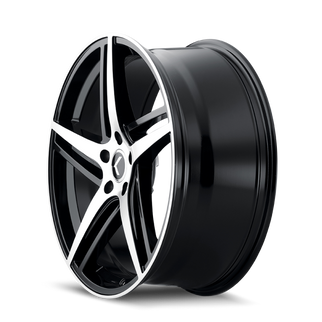 Kraze KR195 Milano 20x8.5 / 5x114.3 BP / 38mm Offset / 72.62mm Hub Gloss Black Machined Wheel