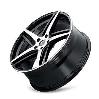 Kraze KR195 Milano 20x8.5 / 5x114.3 BP / 38mm Offset / 72.62mm Hub Gloss Black Machined Wheel