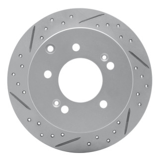 R1 10-13 Kia Forte Koup Rear Left Drilled & Slotted Geo-Carbon Rotor