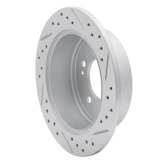 R1 10-13 Kia Forte Koup Rear Left Drilled & Slotted Geo-Carbon Rotor