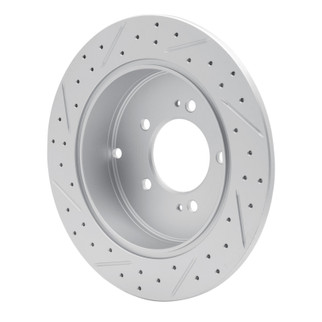 R1 07-15 Mitsubishi Lancer Rear Right Drilled & Slotted Geo-Carbon Rotor