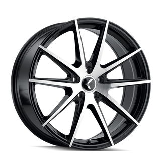 Kraze KR193 Turismo 20x8.5 / 5x115 BP / 38mm Offset / 72.62mm Hub Gloss Black Machined Wheel