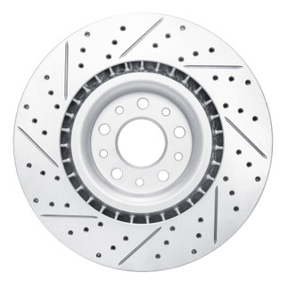 R1 14-19 Fiat 500L Front Right Drilled & Slotted Geo-Carbon Rotor