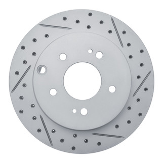 R1 06-12 Mitsubishi Eclipse Rear Right Drilled & Slotted Geo-Carbon Rotor