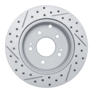 R1 06-12 Mitsubishi Eclipse Rear Right Drilled & Slotted Geo-Carbon Rotor
