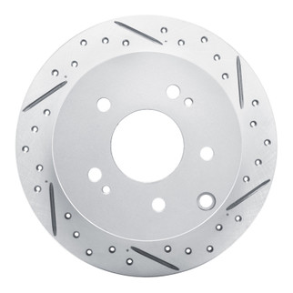 R1 04-12 Mitsubishi Galant Rear Right Drilled & Slotted Geo-Carbon Rotor