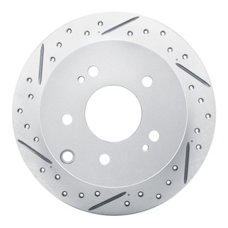 R1 04-12 Mitsubishi Galant Rear Left Drilled & Slotted Geo-Carbon Rotor