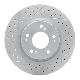 R1 04-12 Mitsubishi Galant Front Left Drilled & Slotted Geo-Carbon Rotor