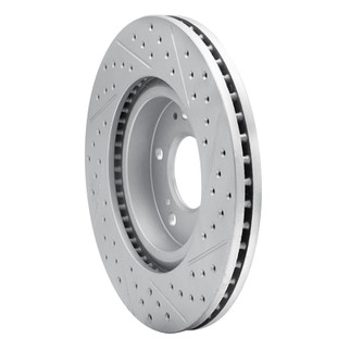 R1 04-12 Mitsubishi Galant Front Left Drilled & Slotted Geo-Carbon Rotor