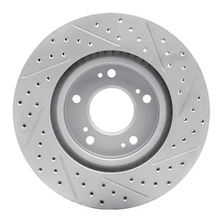 R1 04-12 Mitsubishi Galant Front Left Drilled & Slotted Geo-Carbon Rotor