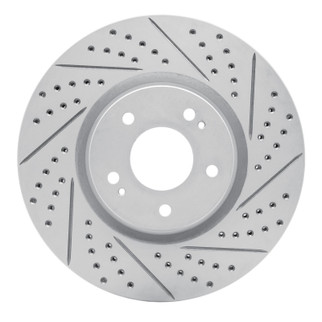 R1 03-06 Mitsubishi Lancer Front Right Drilled & Slotted Geo-Carbon Rotor