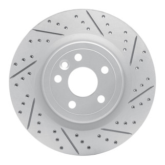 R1 17-20 Jaguar I-Pace Rear Right Drilled & Slotted Geo-Carbon Rotor