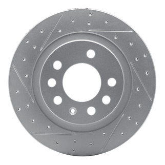 R1 06-10 Pontiac Solstice Rear Left Drilled & Slotted Geo-Carbon Rotor