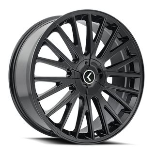 Kraze KR185 Double Down 22x8.5 / 5x112/114.3 BP / 38mm Offset / 73mm Hub Gloss Black Wheel