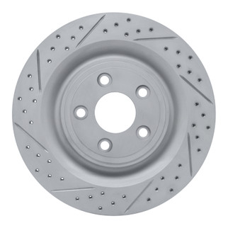 R1 06-15 Jaguar Xj8 Rear Left Drilled & Slotted Geo-Carbon Rotor