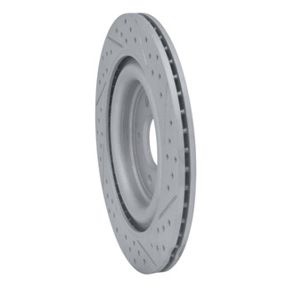 R1 06-15 Jaguar Xj8 Rear Left Drilled & Slotted Geo-Carbon Rotor