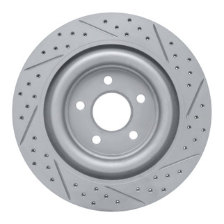 R1 06-15 Jaguar Xj8 Rear Left Drilled & Slotted Geo-Carbon Rotor