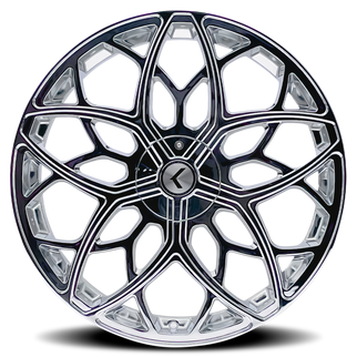 Kraze KR184 Ricochet 22x8.5 / 5x115/120 BP / 38mm Offset / 74.1mm Hub Chrome Wheel