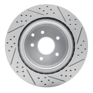R1 03-08 Infiniti G35 Rear Left Drilled & Slotted Geo-Carbon Rotor