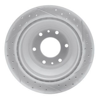 R1 02-09 Buick Rainier Rear Left Drilled & Slotted Geo-Carbon Rotor