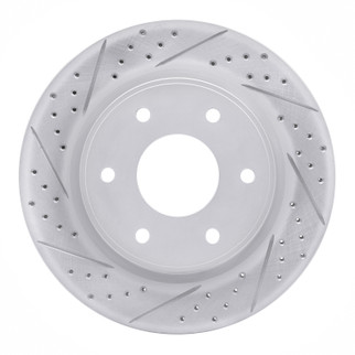 R1 05-07 Infiniti Qx56 Front Left Drilled & Slotted Geo-Carbon Rotor