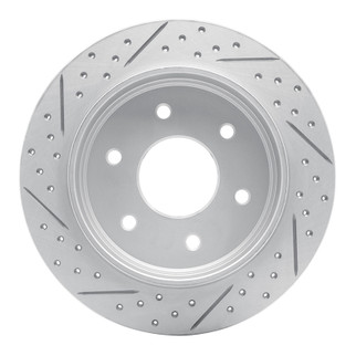 R1 04-15 Infiniti Qx56 Rear Right Drilled & Slotted Geo-Carbon Rotor