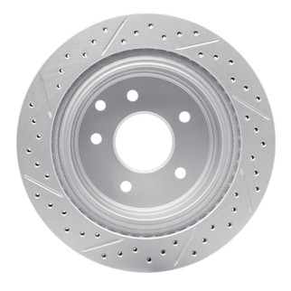 R1 02-25 Infiniti G35 Rear Right Drilled & Slotted Geo-Carbon Rotor