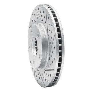 R1 02-17 Infiniti M45 Front Right Drilled & Slotted Geo-Carbon Rotor