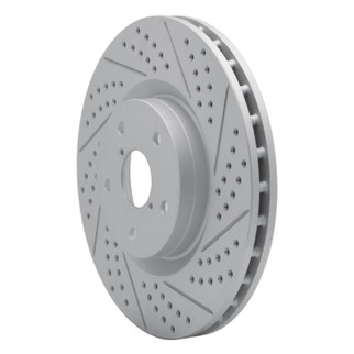 R1 05-20 Subaru WRX Front Right Drilled & Slotted Geo-Carbon Rotor