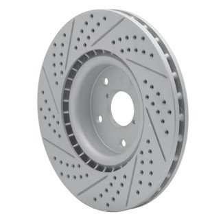 R1 05-20 Subaru WRX Front Right Drilled & Slotted Geo-Carbon Rotor