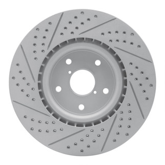 R1 05-20 Subaru WRX Front Right Drilled & Slotted Geo-Carbon Rotor