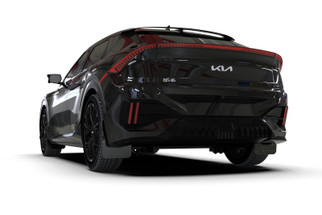 Rally Armor 25-26 Kia EV6 Base Light/GT/GT-Line Black Mud Flap - Metallic Black Logo