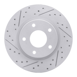 R1 13-19 Nissan Sentra Front Left Drilled & Slotted Geo-Carbon Rotor