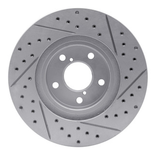 R1 90-16 Saab 9-2X Front Left Drilled & Slotted Geo-Carbon Rotor