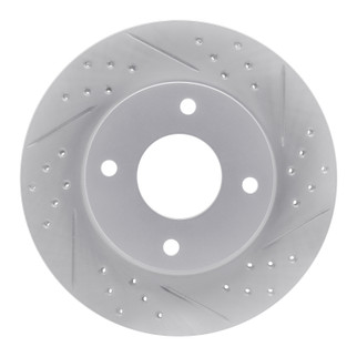 R1 07-17 Nissan Versa Front Right Drilled & Slotted Geo-Carbon Rotor