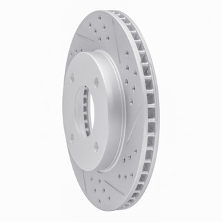 R1 07-17 Nissan Versa Front Right Drilled & Slotted Geo-Carbon Rotor