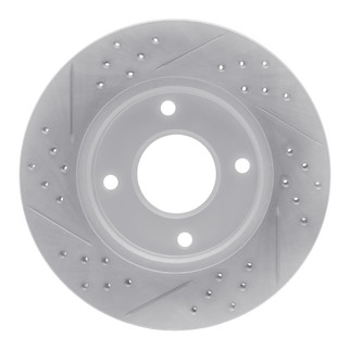 R1 07-17 Nissan Versa Front Right Drilled & Slotted Geo-Carbon Rotor