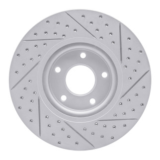 R1 07-17 Nissan Sentra Front Left Drilled & Slotted Geo-Carbon Rotor