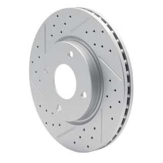 R1 07-14 Nissan Sentra Front Left Drilled & Slotted Geo-Carbon Rotor