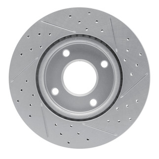 R1 07-14 Nissan Sentra Front Left Drilled & Slotted Geo-Carbon Rotor