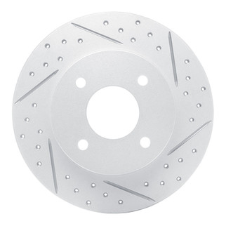 R1 04-06 Nissan Sentra Rear Left Drilled & Slotted Geo-Carbon Rotor