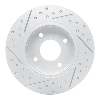 R1 04-06 Nissan Sentra Rear Left Drilled & Slotted Geo-Carbon Rotor