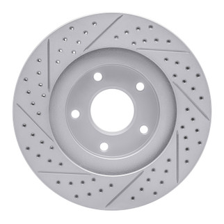 R1 02-06 Infiniti I35 Front Right Drilled & Slotted Geo-Carbon Rotor