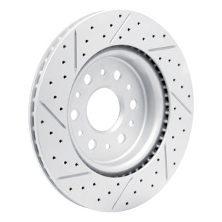 R1 17-26 Buick Enclave Rear Left Drilled & Slotted Geo-Carbon Rotor