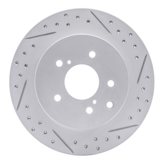 R1 89-96 Nissan 300ZX Turbo Rear Right Drilled & Slotted Geo-Carbon Rotor