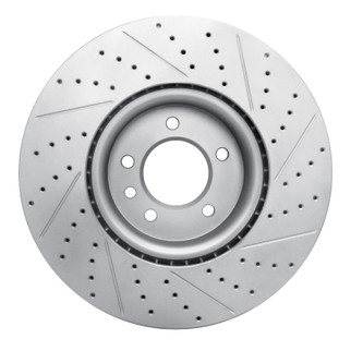 R1 18-20 Land Rover Range Rover Front Left Drilled & Slotted Geo-Carbon Rotor